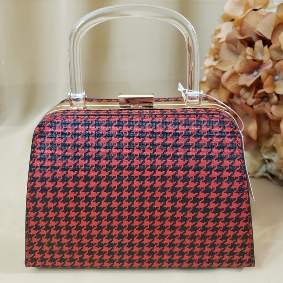 C Est.1946 mini Houndstooth handbag radiant red - Picture 2 of 16